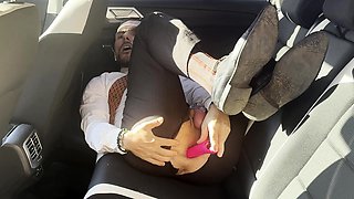 Naughty business guy in suit satisfies anal cravings