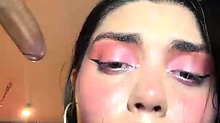 Busty latina suck three cocks and takes hard anal pounding l