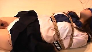 Asian school girl gets tied up for a bdsm surprise