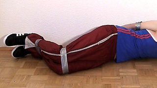 Bound Cute Twink Boy in BDSM Tape Bondage