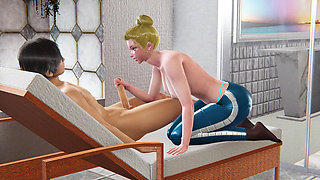 Helena with Big Tits and Ass - 3D Animation Intense Wet Big Tits Titfuck with Moans, and Undertable Mouth Fuck Cum in Mouth