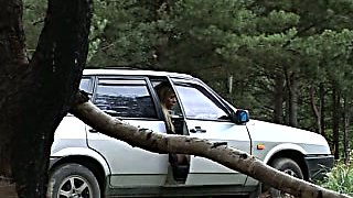 Depraved tanned nympho rubs her clit while pissing outdoors shamelessly