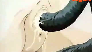 Tentacle monster fucks his new victim with his long