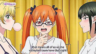 Anime giantess volleyball girls dominate tiny guy ◈ HENTAI Porn (Uncensored)