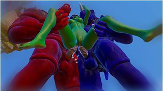 Furry Monsters And Alien Double Anal Squirting Orgasm
