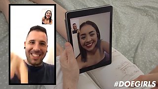 Kitty Love Excites in Latina Swallowing POV with Brunette Charm