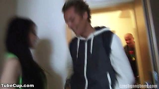 CZECH GANGBANG ORGY - Too many cocks for one pretty chick