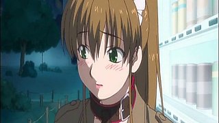 Maid in an apron humiliated and walked with a leash