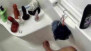 PAWG MILF Toys Pussy in the Shower