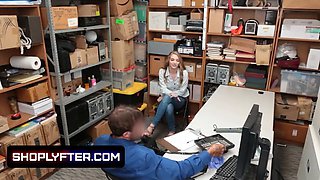 Shoplyfter - criminal booty gets destroyed by security guard