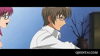 Hentai babe in glasses gets deep pounded