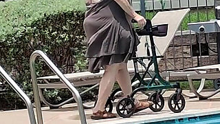 Summer Has Arrived! Time for the First Visit to the Pool Sexy Big Nurse Vicki Style!
