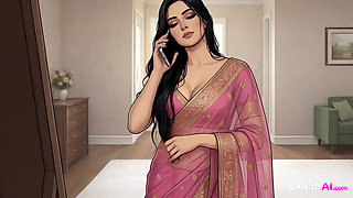 Jaya Melts in His Arms, Taking Him Deep in Every Slow Thrust - AI Generated