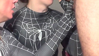 2 Roomates Wanted Get Destroyed All Their Holes with Big Dick. Cosplay Spider Girls Threesome, Anal Creampie. Rough Sex Cum