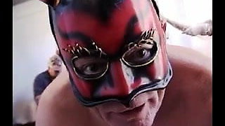 Greman Mistress Lisa Berlin fucks slave with a Bull Strap on