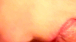 Amateur Wife Blowjob with Pulsating Cum in Mouth and Swallow
