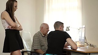 DADDY4K. Red-haired gal couldn't resist to charms of...