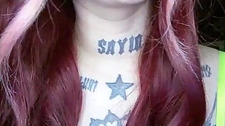 Sexy Alternative Redhead Drinking Soda and Burping