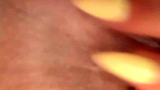 Brunette and her toys have close up masturbation sex