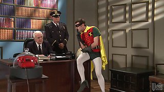 PBBatman XXX 35 Molls Fucked By Joker In 3P Andy San Dimas, Syren Sexton Vintage Retro Pinup FFM Parody Superheroine Costume Cosplay Hairy Pussy Hotwife Cumshot Facial