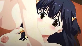 Cute anime girl learning how to sucking dick