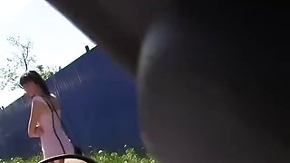 Students in outdoor threesome