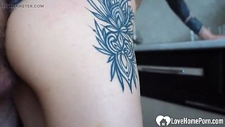 Hot Step Sis Begs for a Hard Kitchen Pound