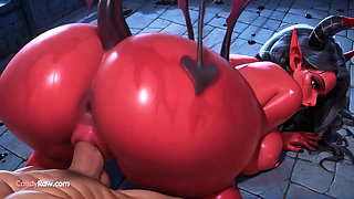 Sensual 3D Succubus Blossoms in Midnight's Erotic Fire of Animation