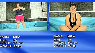 Fat nude women wrestling and then fucking a referee