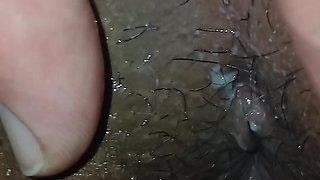 Black Femboy Applies Oil to Her Ass to Get Her Cock Into Her Hole Alone