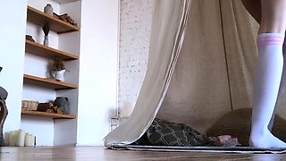 Curly Blonde Teen Records Solo Dildo Masturbation More at