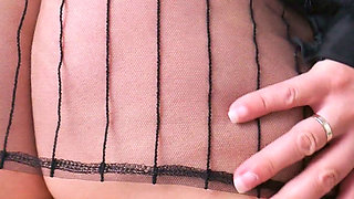 Horny Stepmom Puts on a Sheer Shirt, Going Braless. Fingering Orgasm