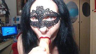 Close Up Blowjob Camera POV - Italian MILF Brunette Dirty Talk