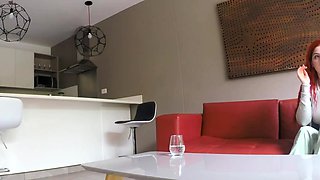 Redhead Colombian Slut Sucking Her New Boss