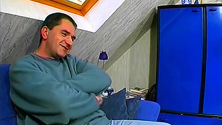 Blonde Babe Fingers Pussy and Takes Massive Facial Cumshot