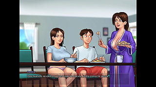 Stepdaughter vs stepmom fight over tenant's penis - summertime saga