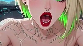 Cyberpunk Anime Women Boobs Shaking, Ai Animation