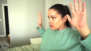 Busty brunette horny video