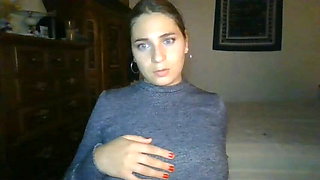 Leila teases with her big Arab boobs