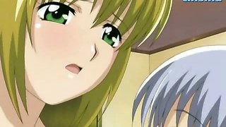 Two hentai lesbians kiss each other with tongue and fuck