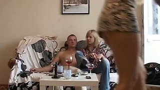 Brunette and blonde  taking part in hot foursome