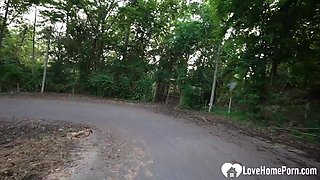 Hot Traveler Finds Horny Roadside Hookup in Woods