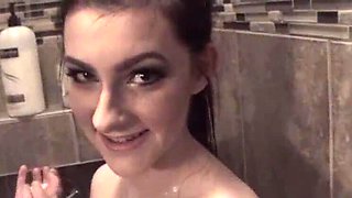 Step Sister Fucks Step Brother in Valentine's Day Shower - Peachy Pussy & Cock Ninja