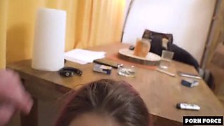 Tiny Redhead Teen Chases Her Dream with Huge Cock - Rough POV Fucking