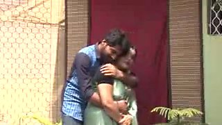 Satin silk saree aunty romance