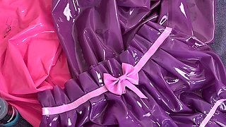 Miss Fetilicious Wears Pink and Purple Latex