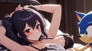 Animated Scene of Fantastic Coexistence in Bed