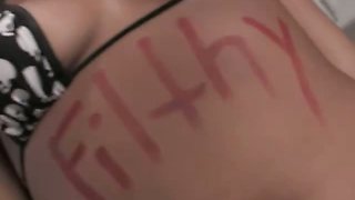 Black slut drinking fresh piss from cock