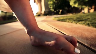 Outdoor JOI Foot Tease With Latina Hottie Sophia Leone