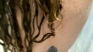 Amateur redhead shaves and masturbates